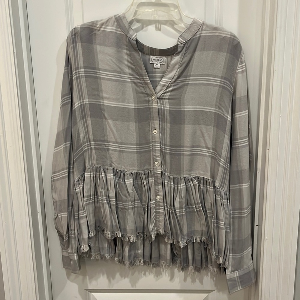 MudPie flannel ruffle top